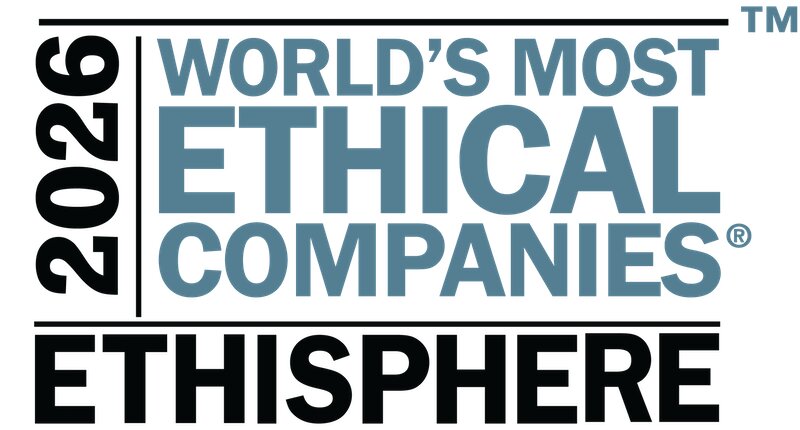 Logo World's most ethical companies version 2026 by Ethisphere. Honoree Grupo bimbo for 10 time