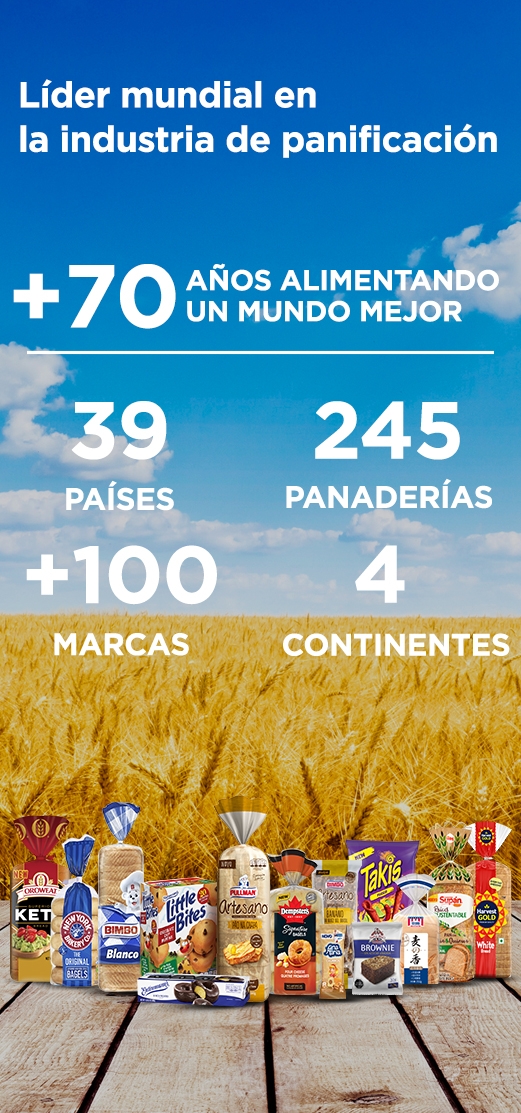 Líder mundial en la industria de panificación con más de 80 años alimentando un mundo mejor en 35 países en 4 continentes con 214 panaderías y más de 100 marcas.