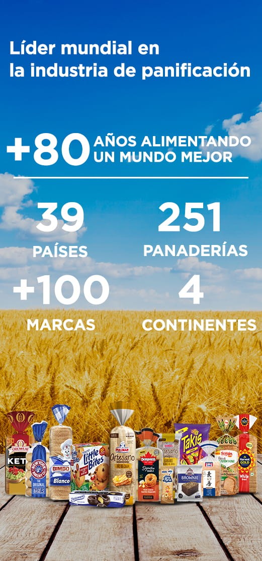 Líder mundial en la industria de panificación con más de 80 años alimentando un mundo mejor en 35 países en 4 continentes con 214 panaderías y más de 100 marcas. 